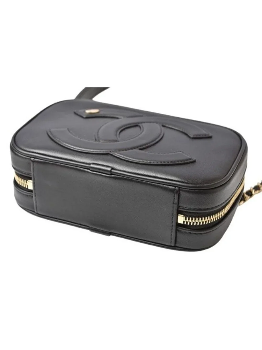 Chanel Belt Bag Chain Pouch Waist Black Gold Hardware